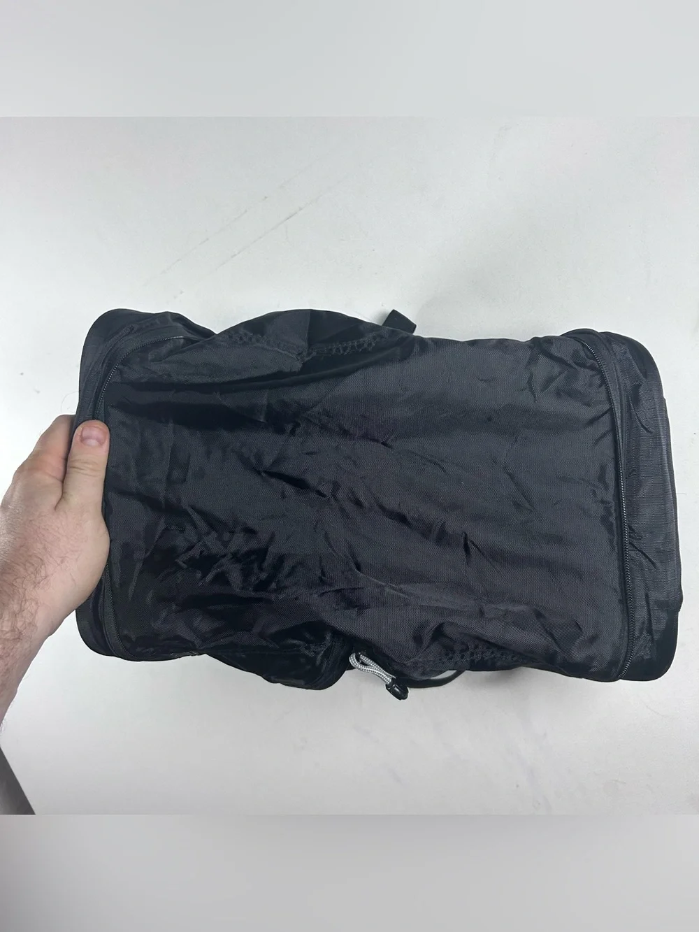 Nike Black Small Zipper Packable Utility Duffle Gym Bag Rare Bag 100% Nylon
